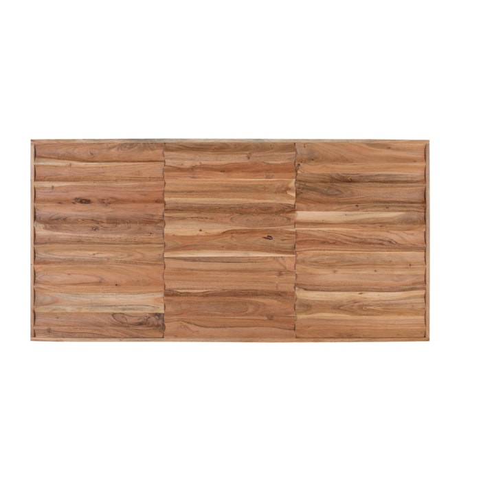 Tête de lit en bois d'acacia massif 160 cm style rustique moderne