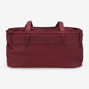 Bolso de hombro burdeos con cinturón