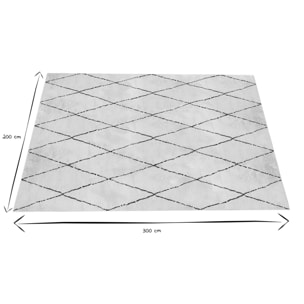 Tapis rectangulaire à motifs losanges noirs 200 x 300 cm SILAN