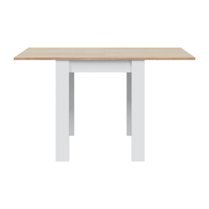 Tavolo Quadrato Allungabile Ausiliario Estensibile Design Moderno Stabile A Libro Da 67 A 134 Cm Con Piedini Antigraffio Bianco E Rovere
