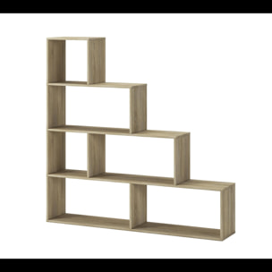 Libreria Design Zig Zag Scaffale Mensola Moderna 6 Vani A Giorni Ripiani Mobile Libri per Soggiorno Salotto Camera Studio 143x144.9x27.9 Cm Rovere