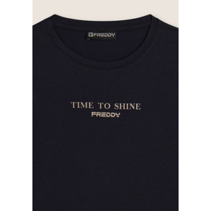 T-shirt da donna comfort con stampa dorata