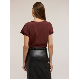 Motivi - Camiseta bimaterial - Marrón