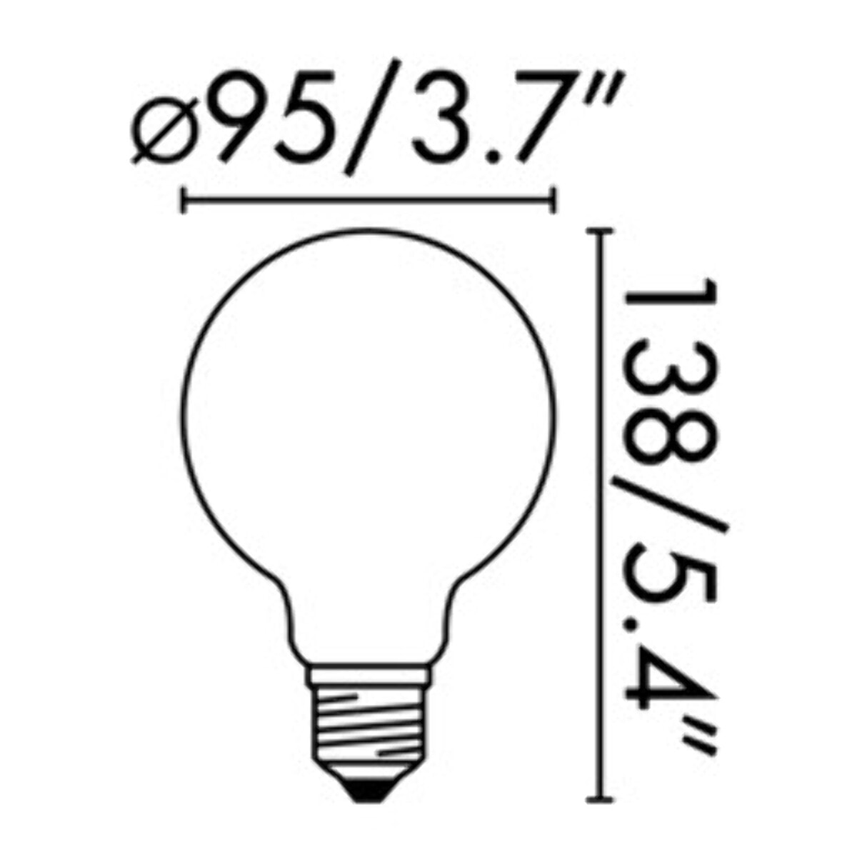 Lampadina G95 OPACA LED E27 8W 2700K