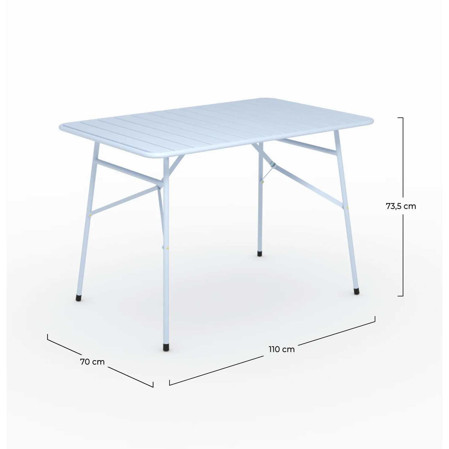 Table de jardin en métal bleu pastel 4 personnes - Yumi