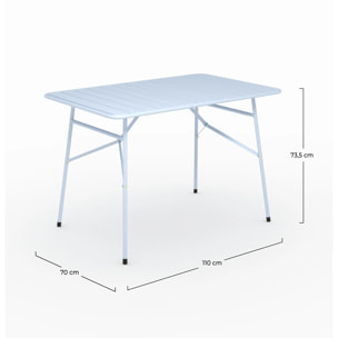 Table de jardin en métal bleu pastel 4 personnes - Yumi