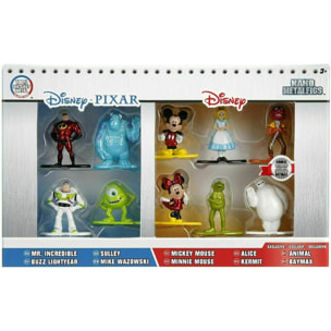 Disney Pixar Nano Metalfigs pack 10 figures 4cm Jada Toys