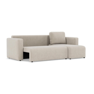 Canopy - canapé d'angle réversible 4 places convertible avec coffre en velours côtelé - Beige