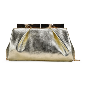Bolso de fiesta dorado con boquilla