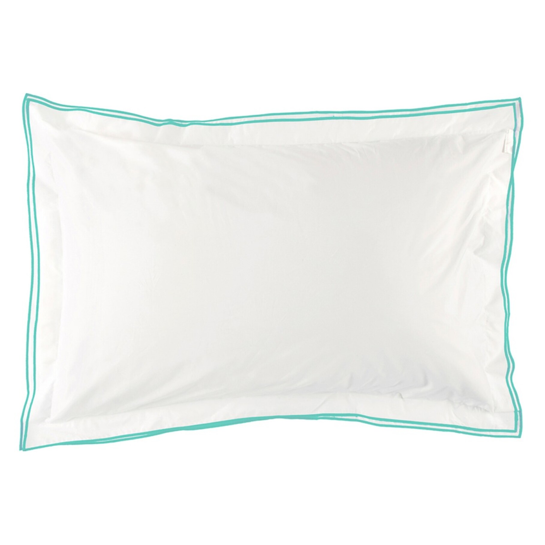 Housse de couette unie en percale de coton, ASTOR, Bleu Nuit/Turquoise