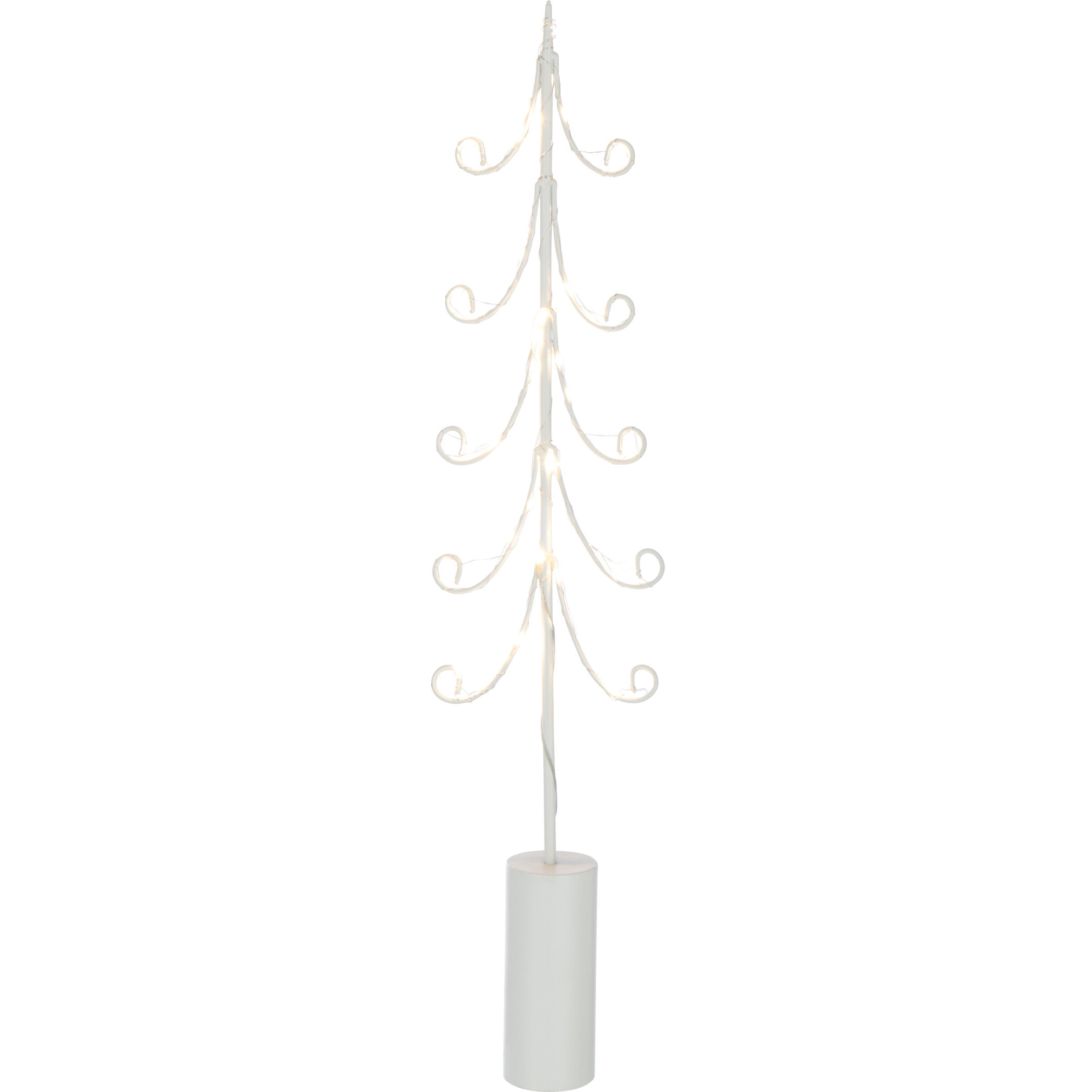 J-Line décoration Arbre Base Cylindre - fer - blanc - large - 4 pcs - LED