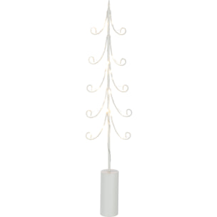 J-Line décoration Arbre Base Cylindre - fer - blanc - large - 4 pcs - LED