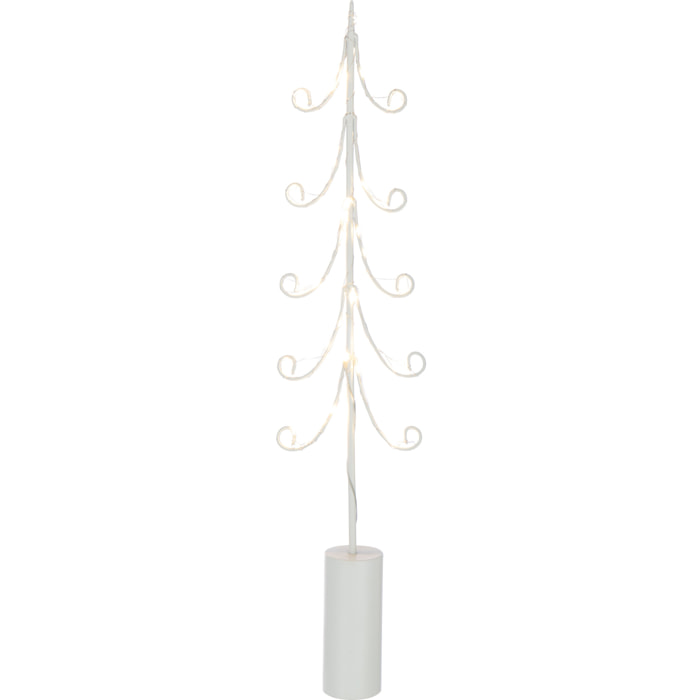J-Line décoration Arbre Base Cylindre - fer - blanc - large - 4 pcs - LED