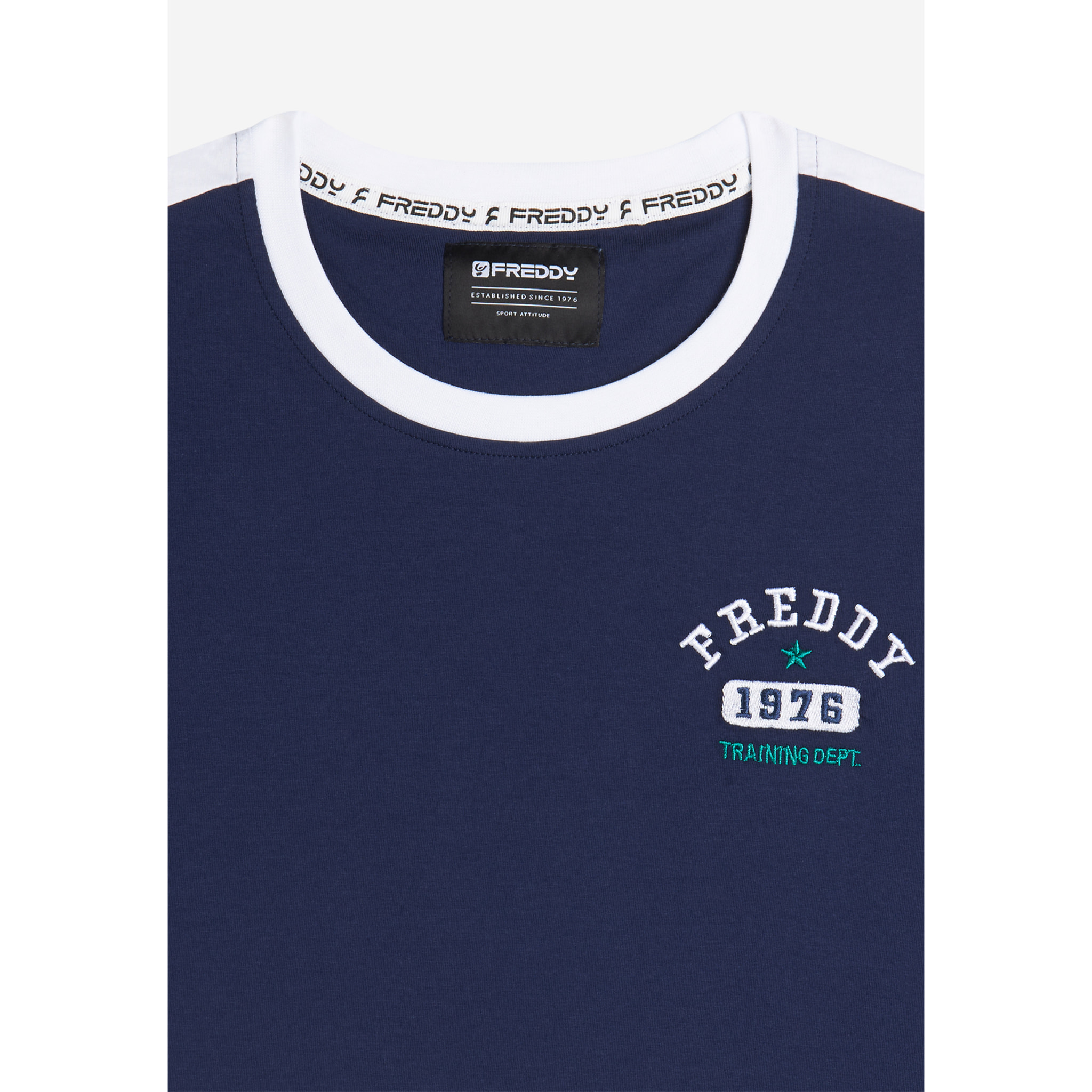 T-shirt uomo con dettagli a contrasto e logo stile college