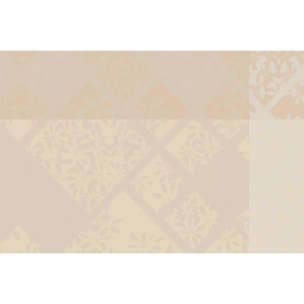 Set pur coton enduit motif jacquard Mille pistils naturel