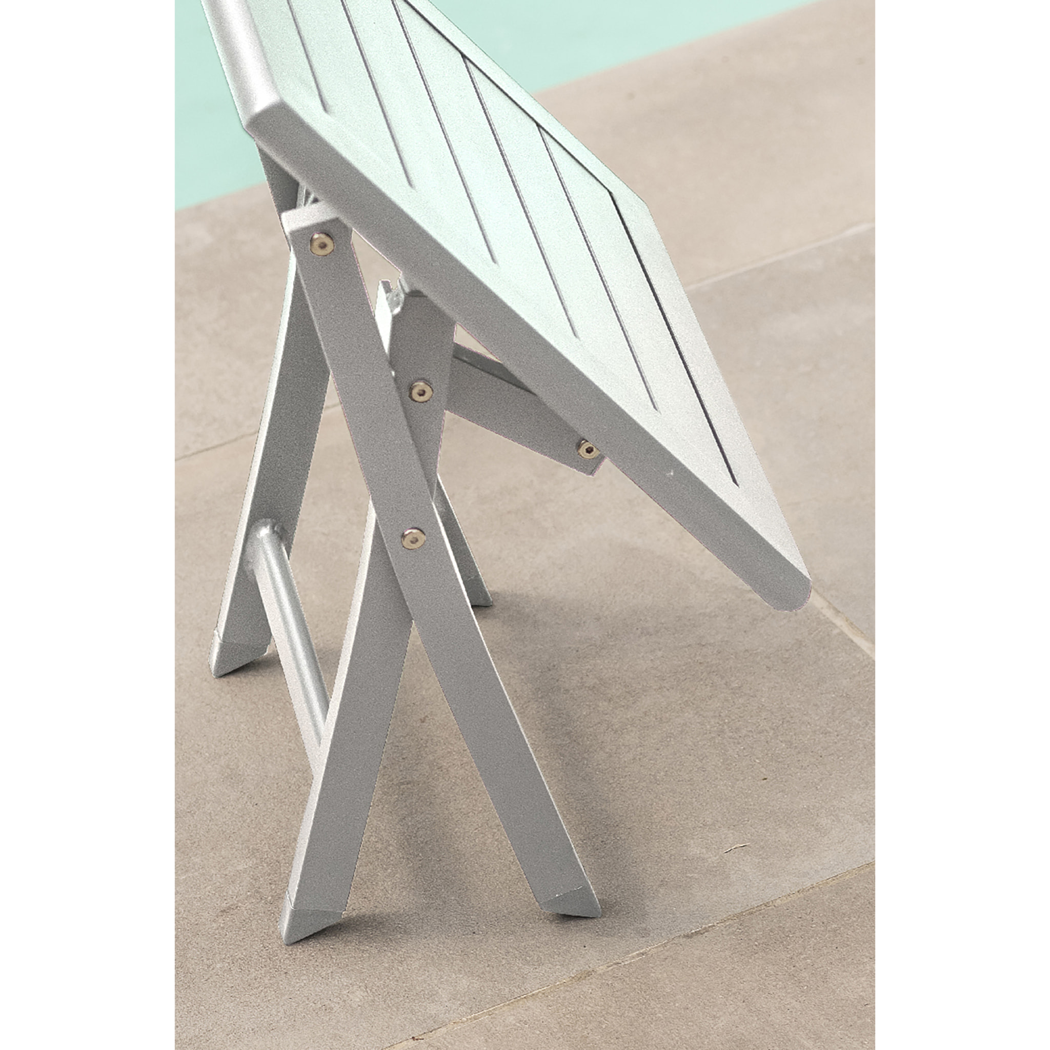 MARIUS - Table basse de jardin pliante en aluminium
