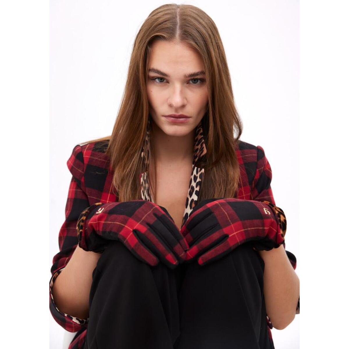 Guanti Combinati Tartan e Leopardo