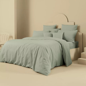 Taie d'oreiller lin & coton 160 g/m² uni vert Le metis francais verde