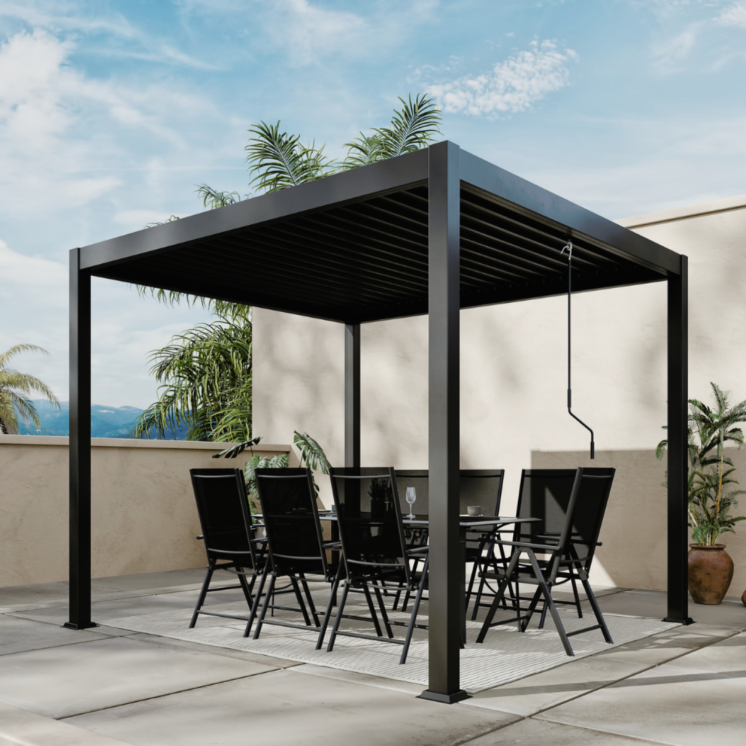 Pergola bioclimatique en acier 3x3m - SERRA