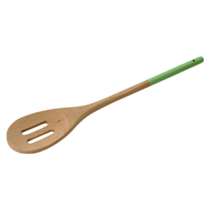 Cuillère de cuisine en bois ajourée 30 x 5,5 cm Tasty Green