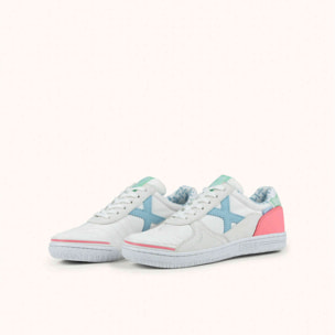 MUNICH G-3 KID 461 Zapatilla de Fútbol Sala Infantil Blanca con Detalles Pastel