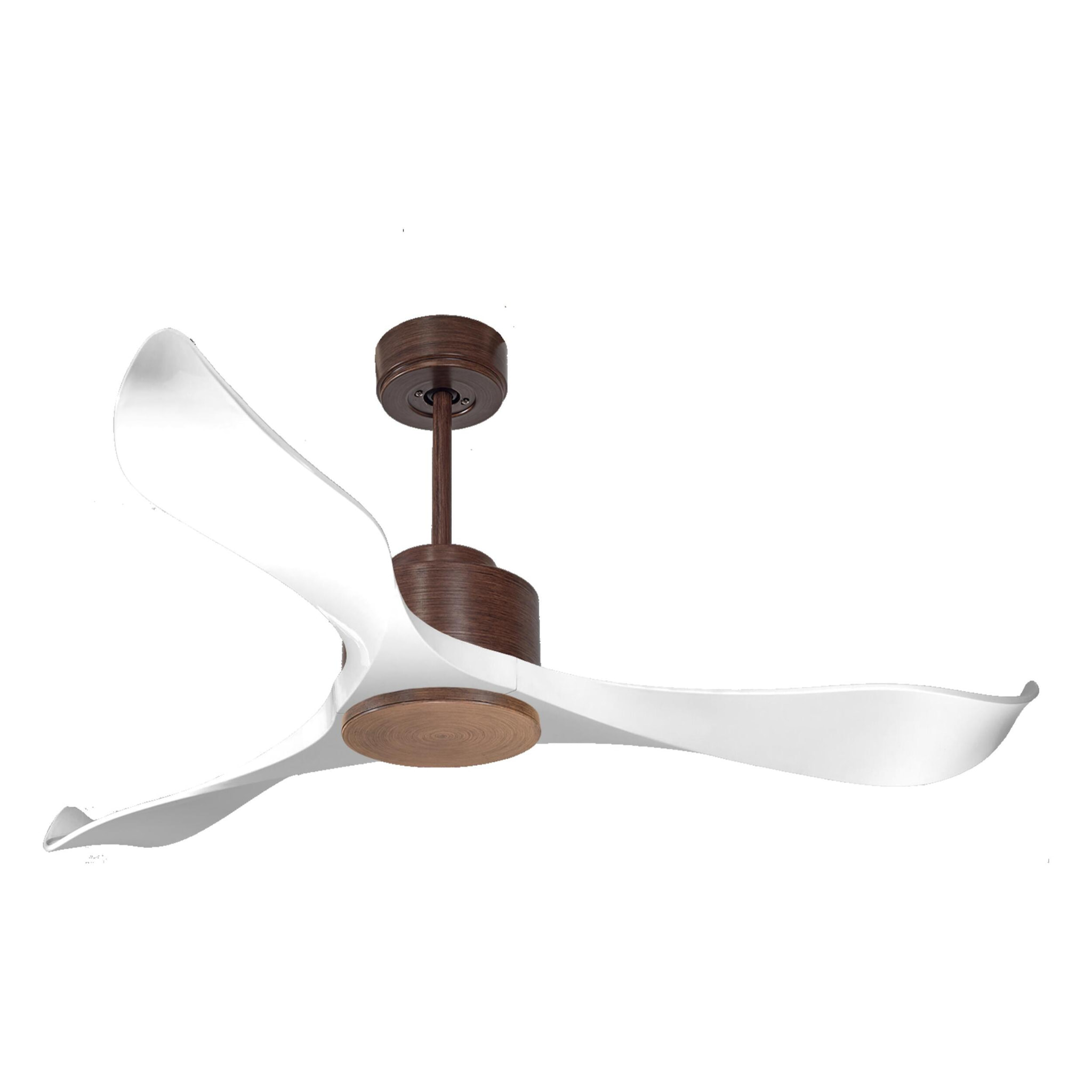Ventilateur de plafond Wifi Moteur à courant continu Télécommande Adaptateur 2/3 Lames Hypersilence Mémoire Shopify Vendible (AUTOMATIQUE) 40   W brun