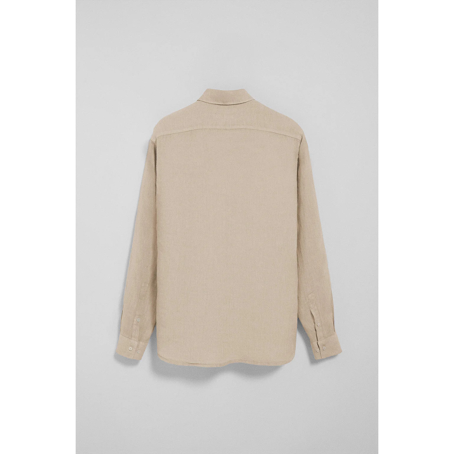 Camicia sabbia in lino tinta in capo con ricamo Rigby Go
