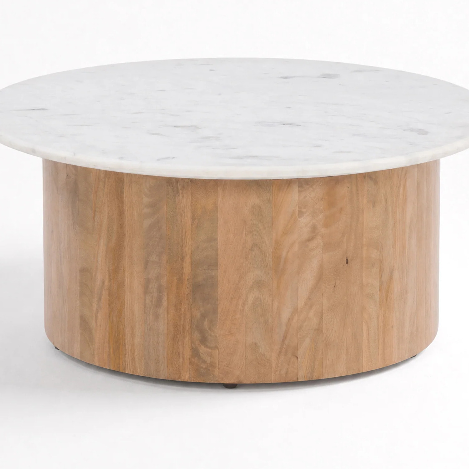 Table basse en marbre et bois de manguier - Léana