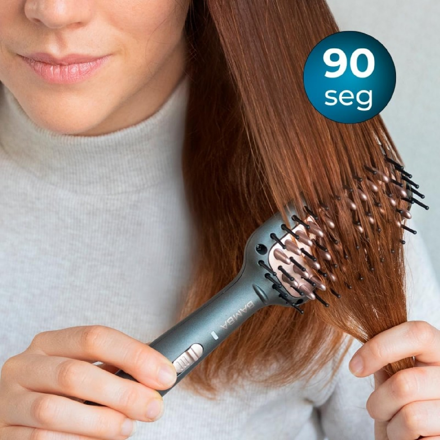 Cecotec Cepillo Alisador Bamba InstantCare 400 Travel Brush. Revestimiento de ce