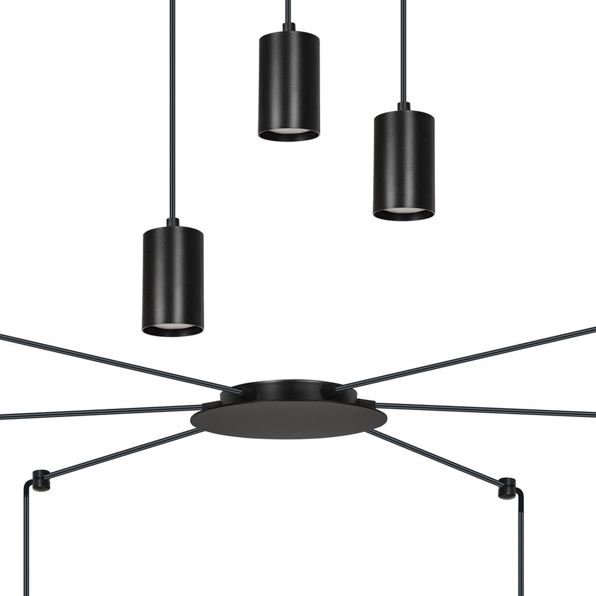 Lampada a sospensione TRAKER in acciaio nero