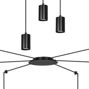 Lampada a sospensione TRAKER in acciaio nero