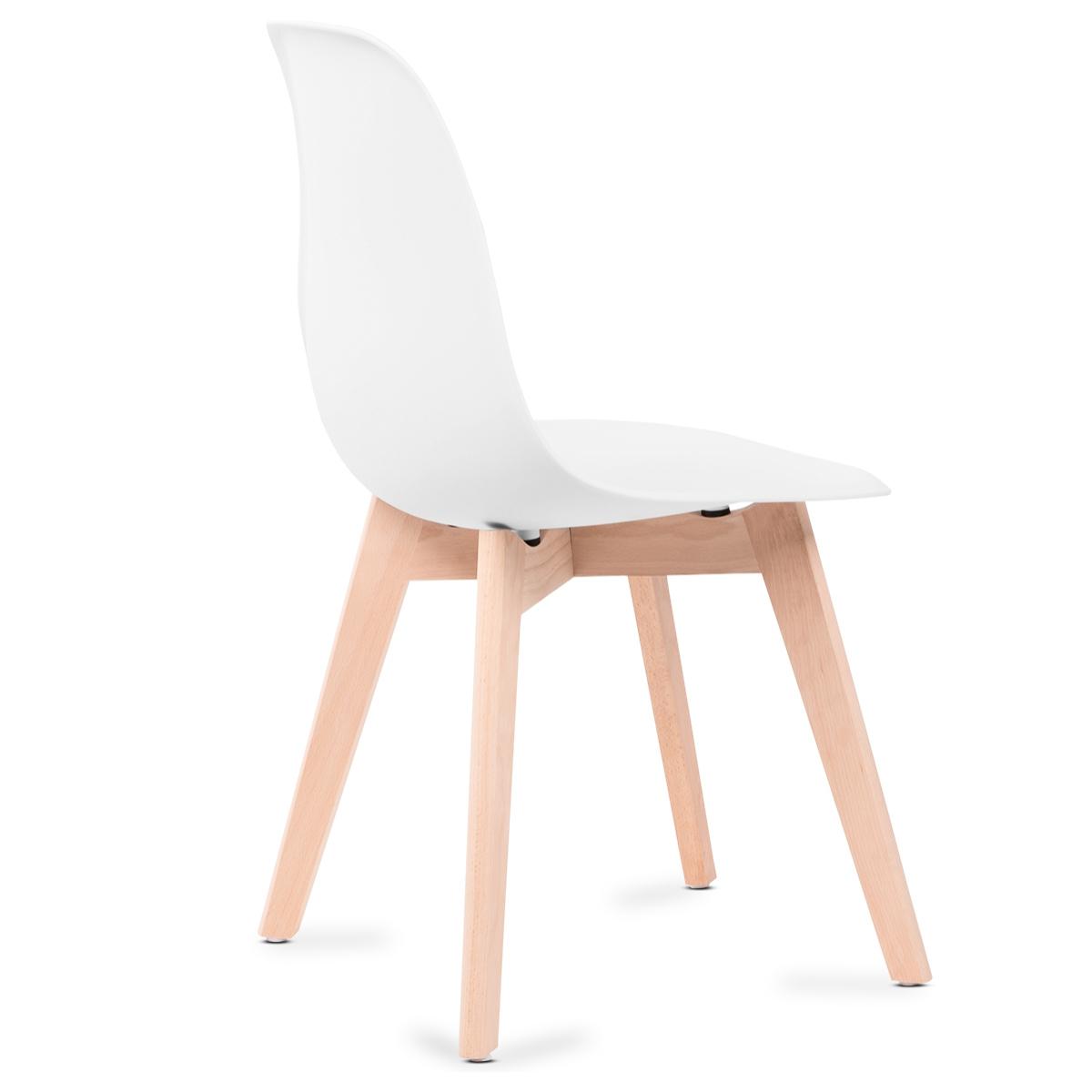 Pack 6 sillas de comedor blanco diseño nordico tulip con patas madera