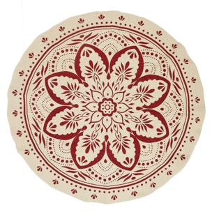 Tapis Rond Imprime Mandala Terracotta 120cm
