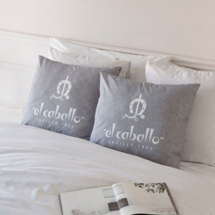 2 Fundas de almohada 50x50 cm gris BASIC - 100% algodón -