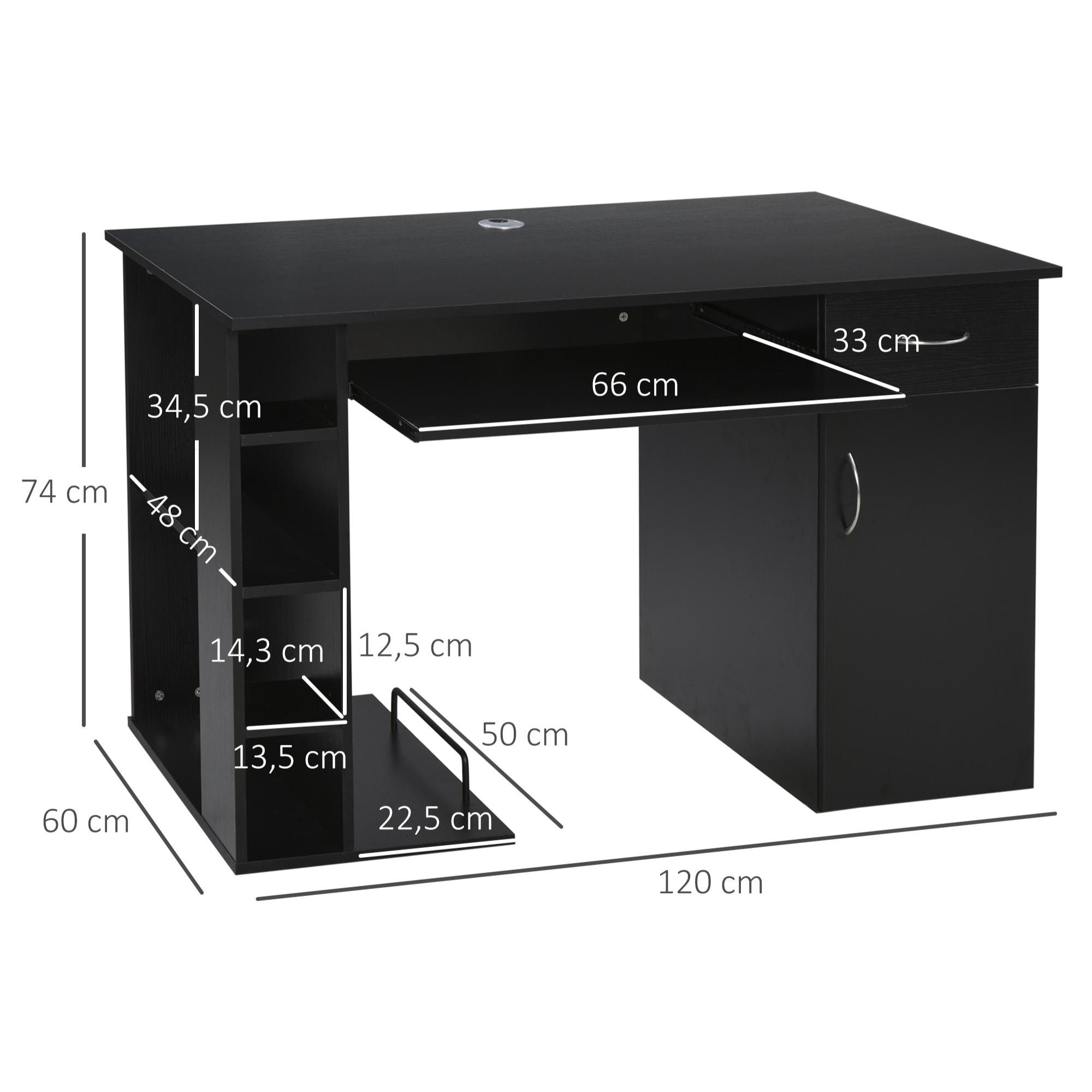 Bureau adulte avec étagère 120 x 60 cm 14_0000773