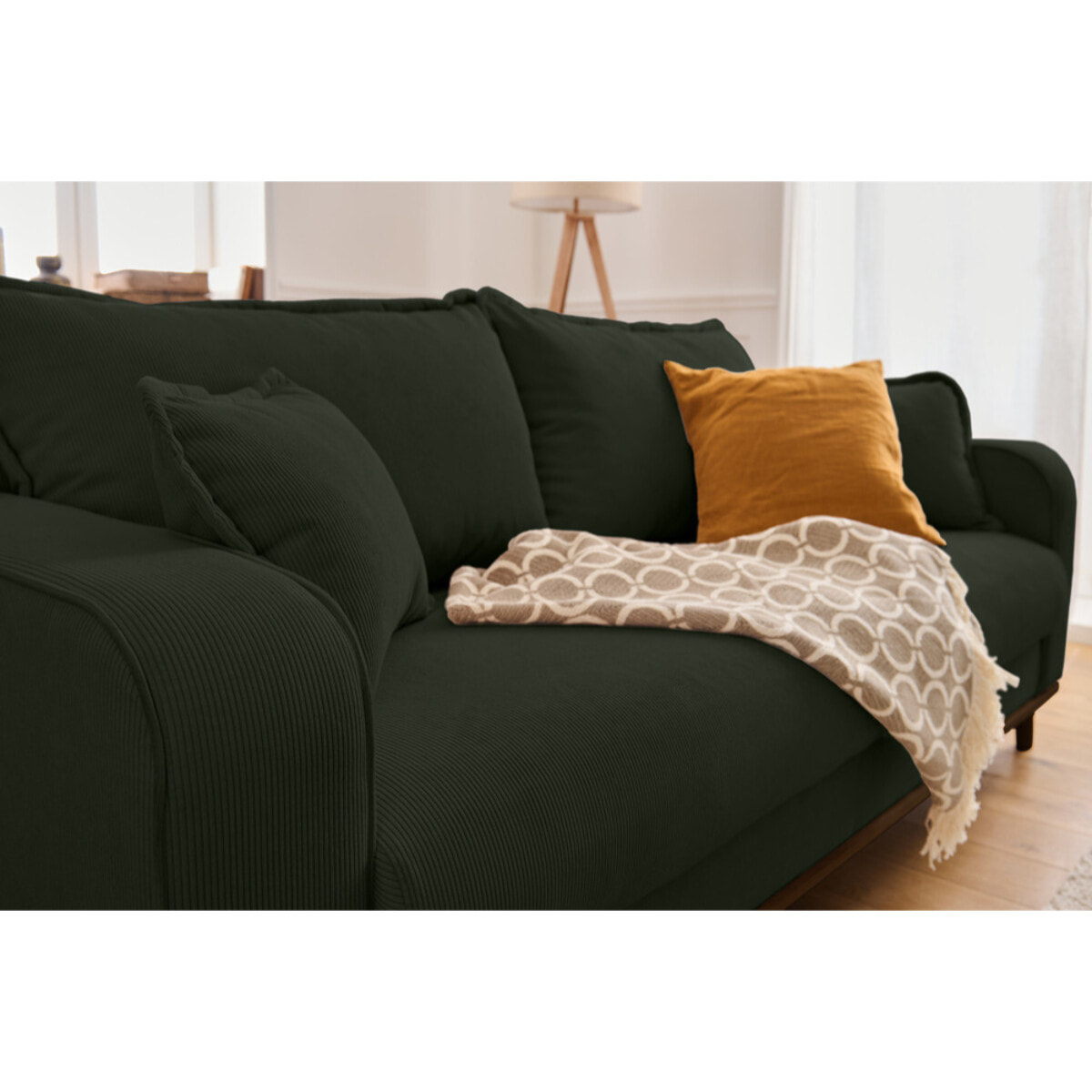 Albane - canapé 3 places - en velours côtelé - Vert