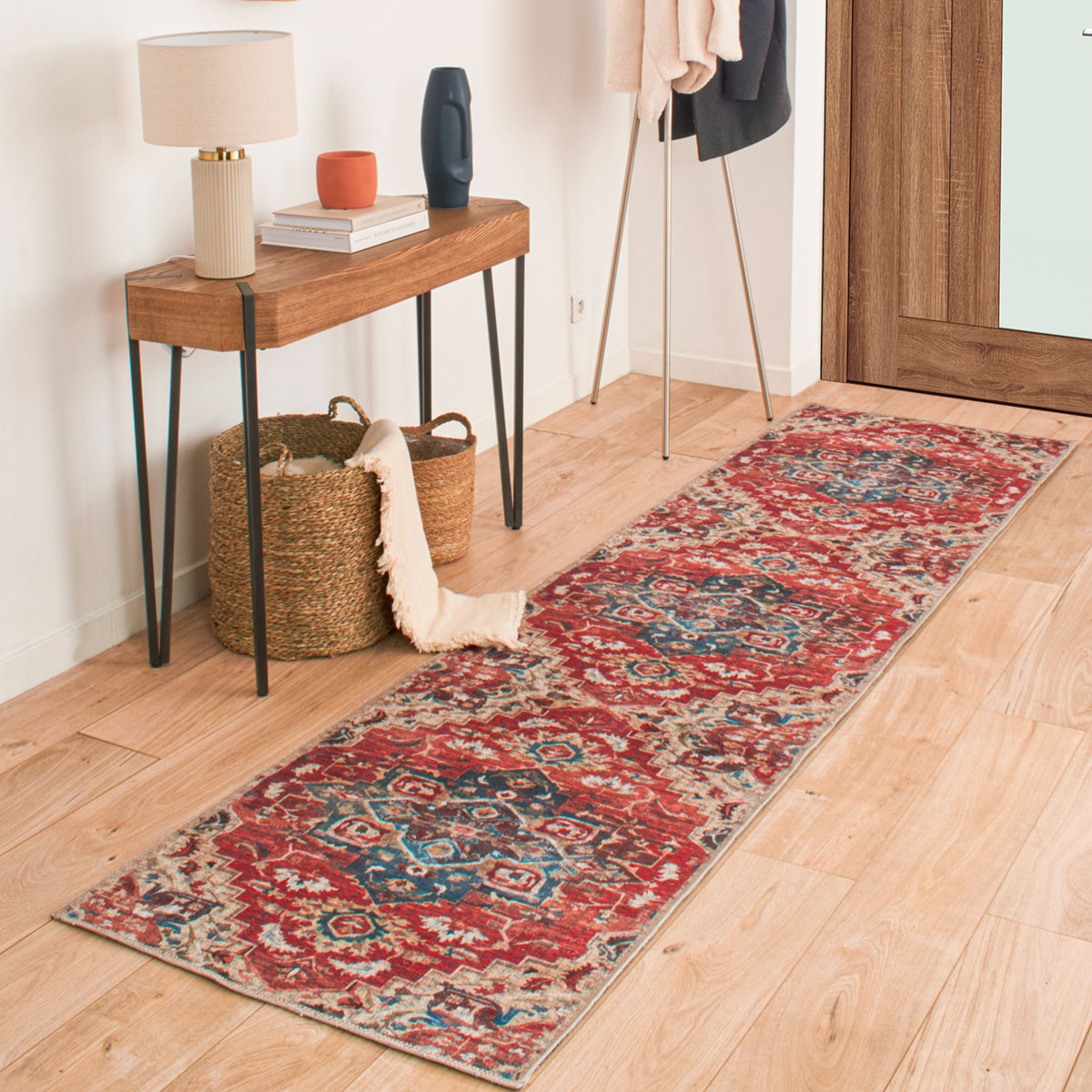 Radom - tapis vintage coloré lavable en machine à 30°c, multicolore