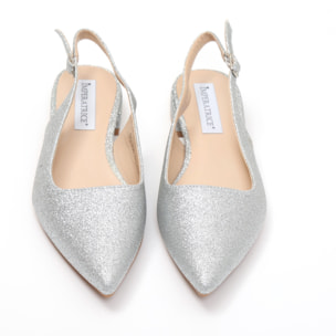 Ballerine slingback in simil pelle brillantinate