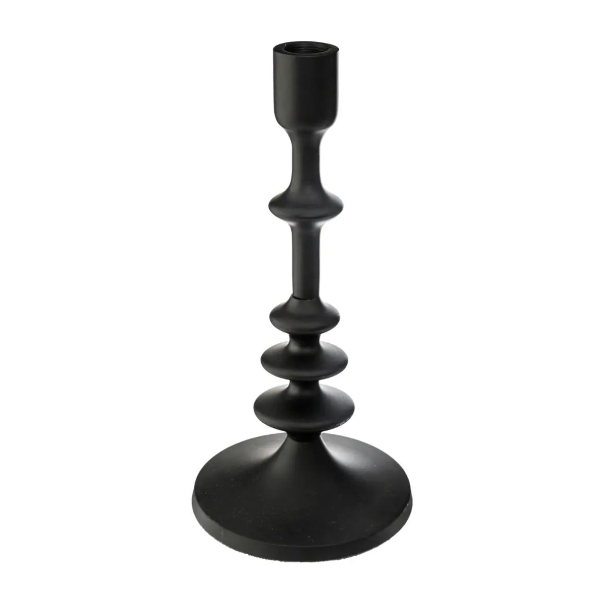 Bougeoir "Living" - métal - noir - H26 cm