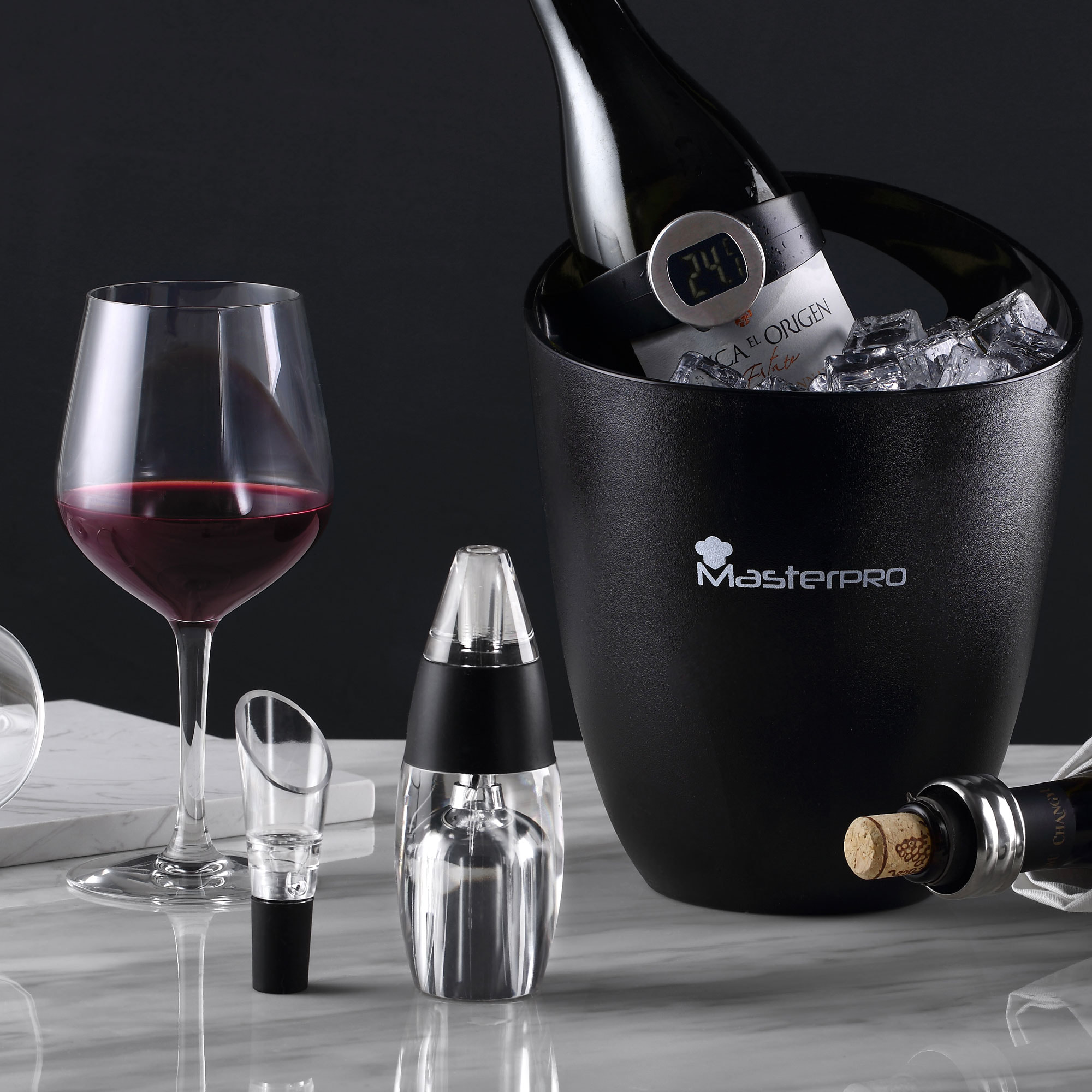 Termometro de vino acero inoxidable colección château wine expert