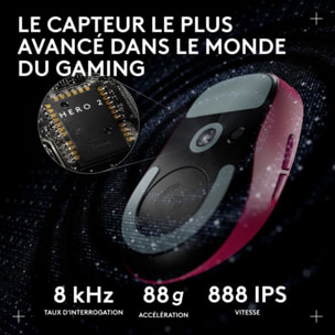 Souris Gamer Sans Fil LOGITECH Pro X SUPERLIGHT 2 DEX LIGHTSPEED ROSE
