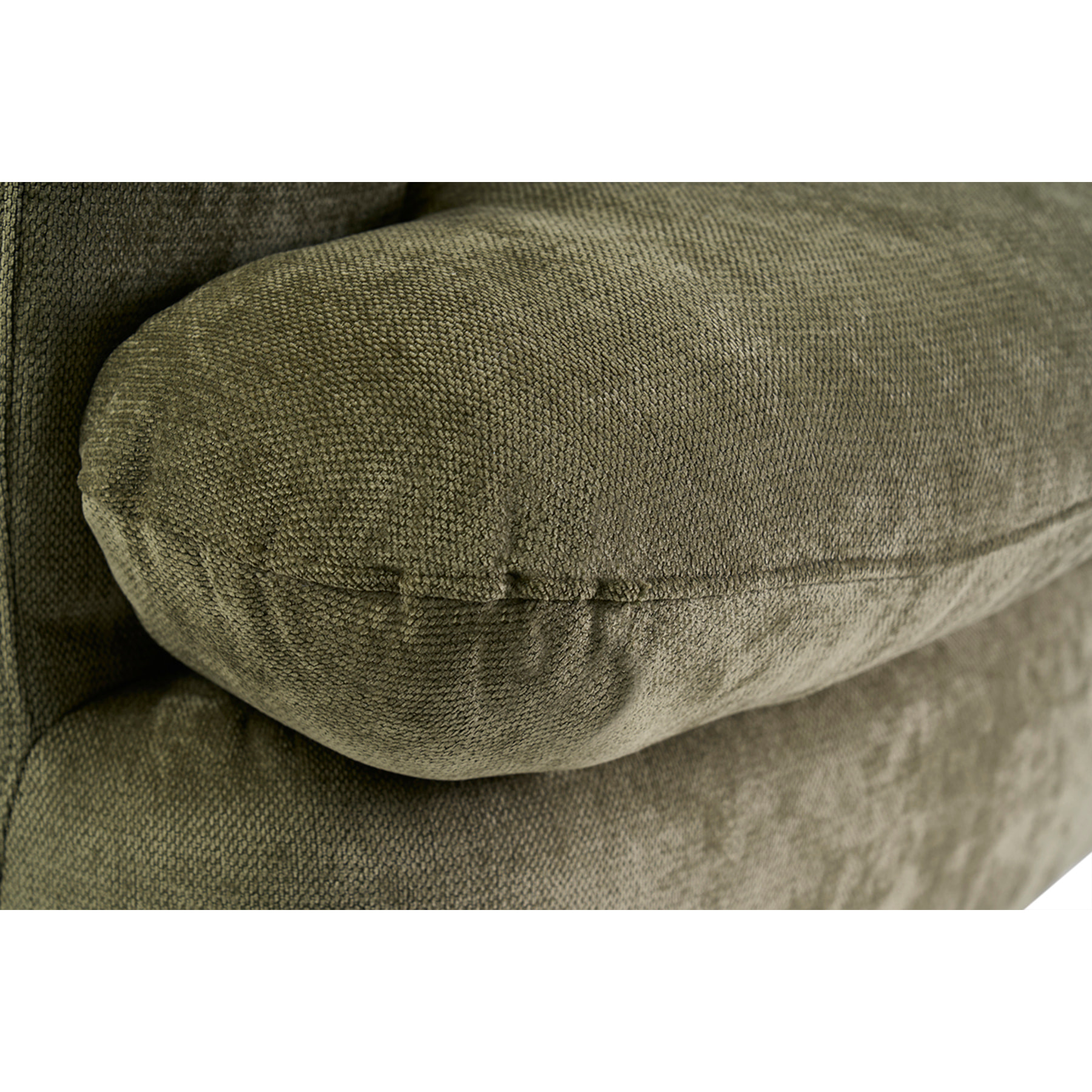Canapé convertible déhoussable 3-4 places design haricot en tissu effet velours texturé vert kaki SACHA