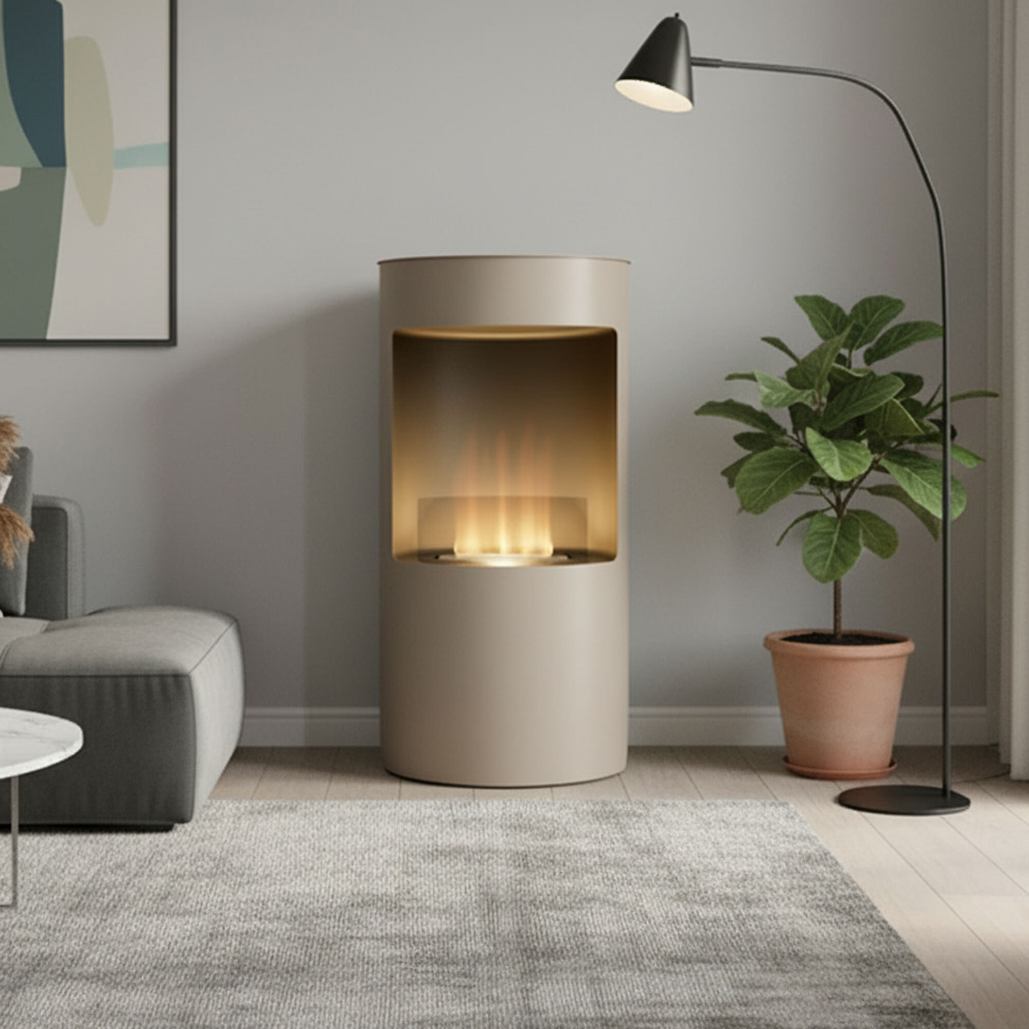 Giulio Cesare - Caminetto a bioetanolo da terra con 1 bruciatore da 1.5LØ40x80 cm