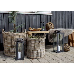 Set di 2 cesti Indo in rattan kubu naturale - misure assortite