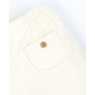 Pantalón con gomitas pana crudo
