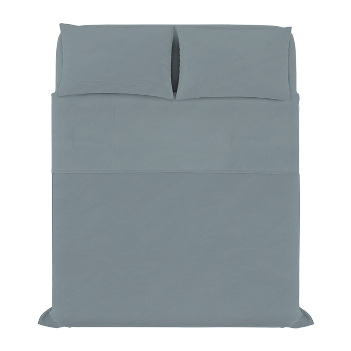 COMPLETO LETTO WATER WASHED, 100% Microfibra, No Stiro - GRIGIO CHIARO