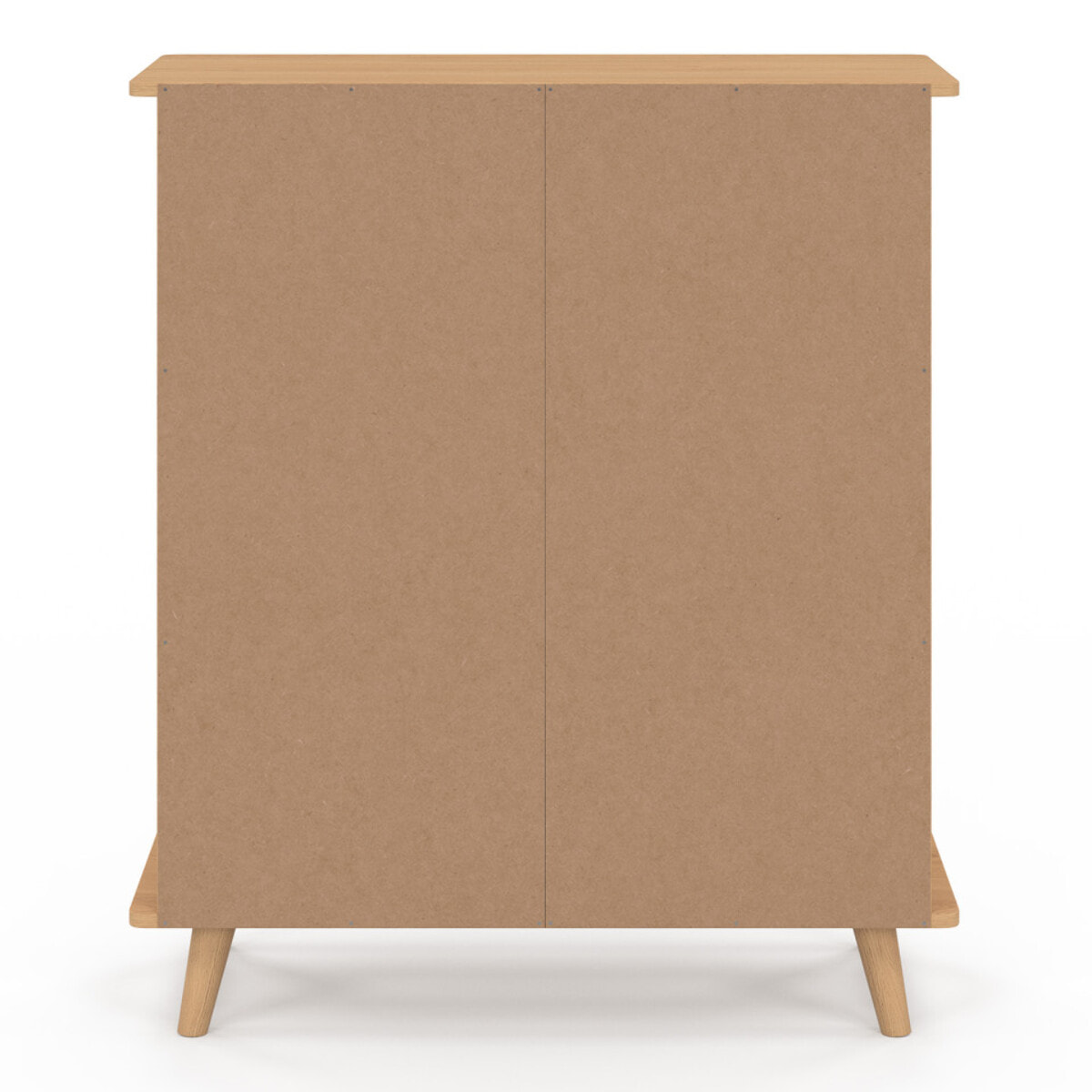 Buffet Faustine 3 étagères et 1 placard effet lattes H80cm