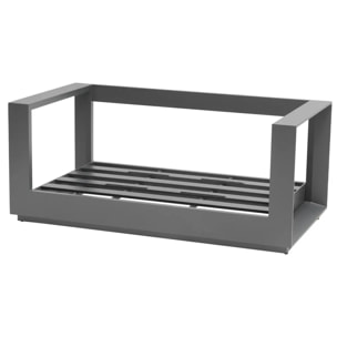 Canapé de jardin "Allure" 2 places graphite & gris zebrano en aluminium traité époxy
