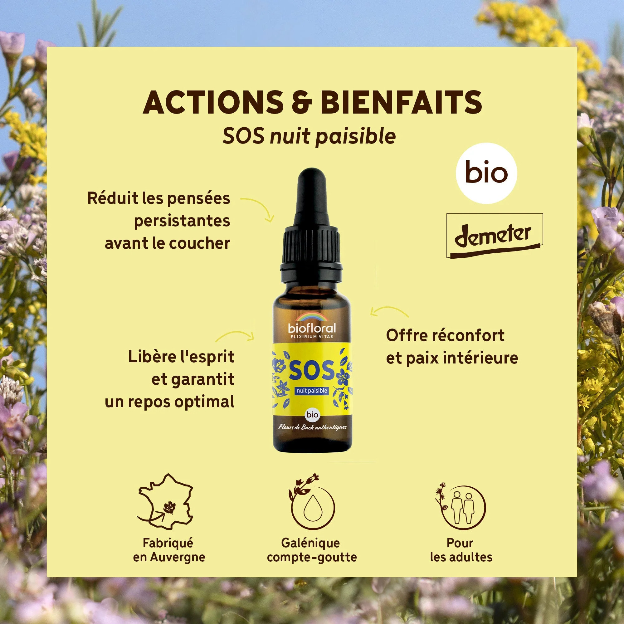 Biofloral - SOS Secours Nuit Paisible - Bio - 20 ml