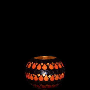 J-Line photophore Mosaic Goutte Verre Orange/Bleu - small